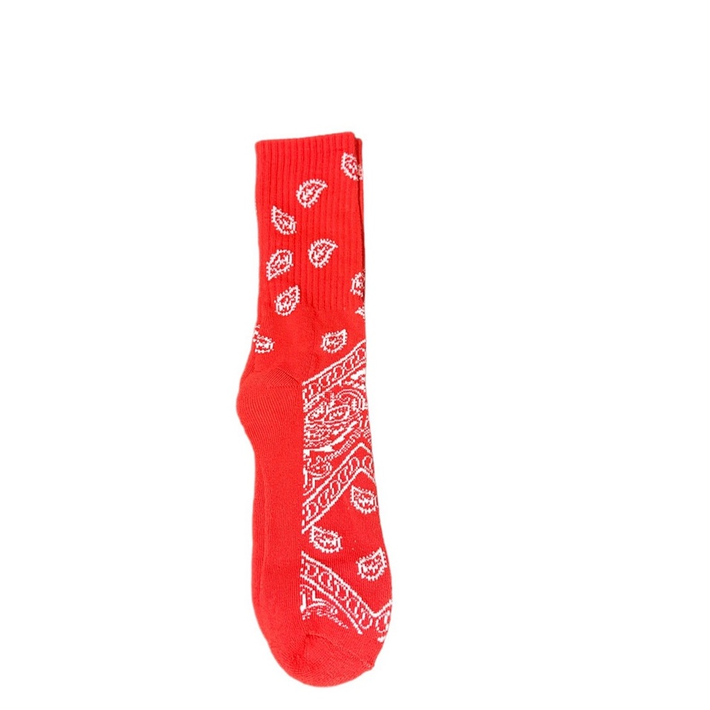 Sleefs Red Bandana Unisex Crew Socks Fits Shoe Size 9-12